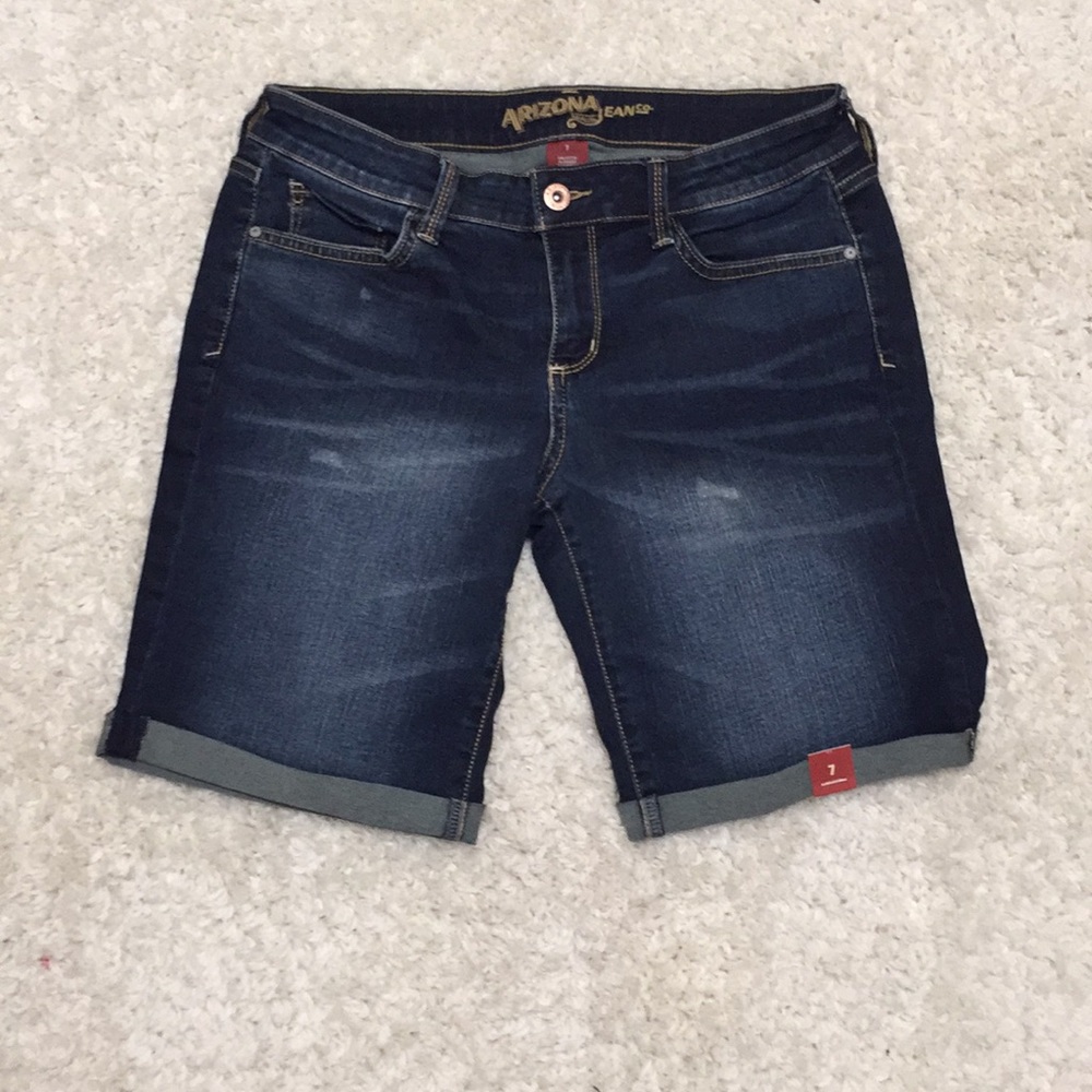 Dark wash jean shorts